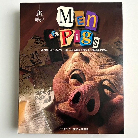 Be Puzzled Other - Bepuzzled Mystery Jigsaw Thriller Men Are Pigs Puzzle Game 1000 Pieces 1995 New